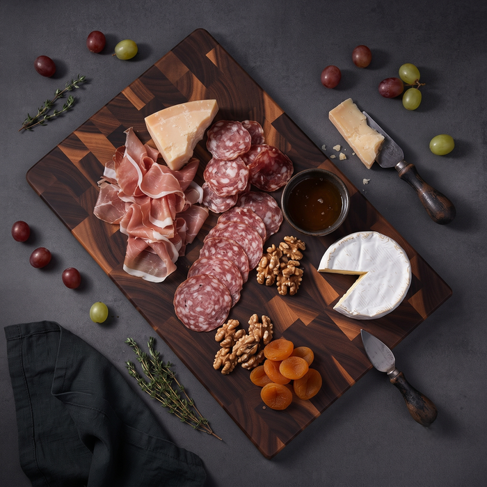 Small Acacia Wood Cutting Board (11 x 7 in) in a real kitchen